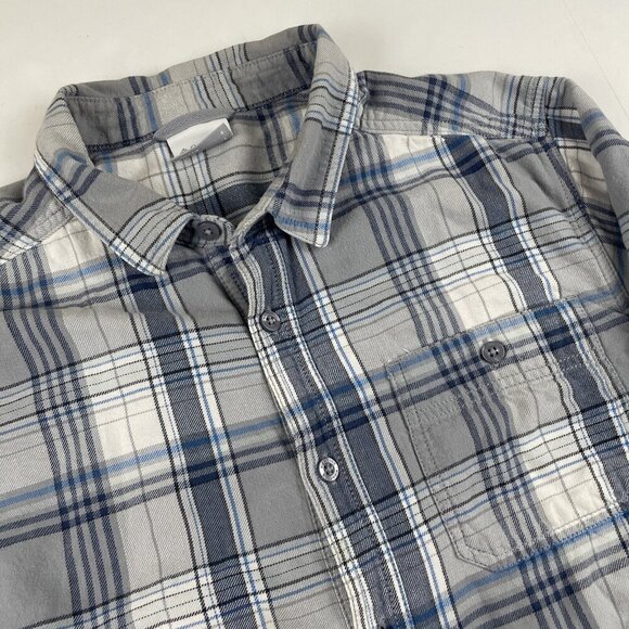 Columbia Heavy Cotton Button Up Lined Shirt Men’s L Blue Plaid Long Sleeve - Picture 1 of 11